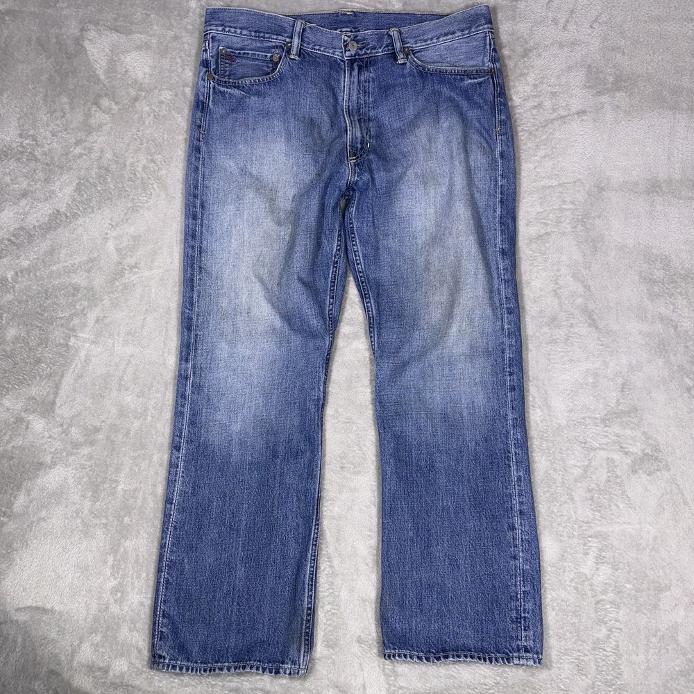 Polo Ralph Lauren 867 Vtg Jeans Straight Leg Mens 36x30 Med Wash Blue Denim
